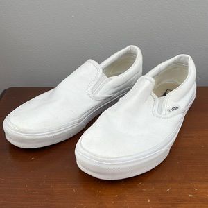 Womens White Slip on Vans